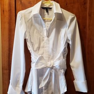White House Black Market button down white blouse